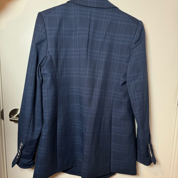 ORIA Dickey Jacket Blazer VERONICA BEARD Blue/Navy Double-Breasted Button Size 4 - Picture 10 of 16